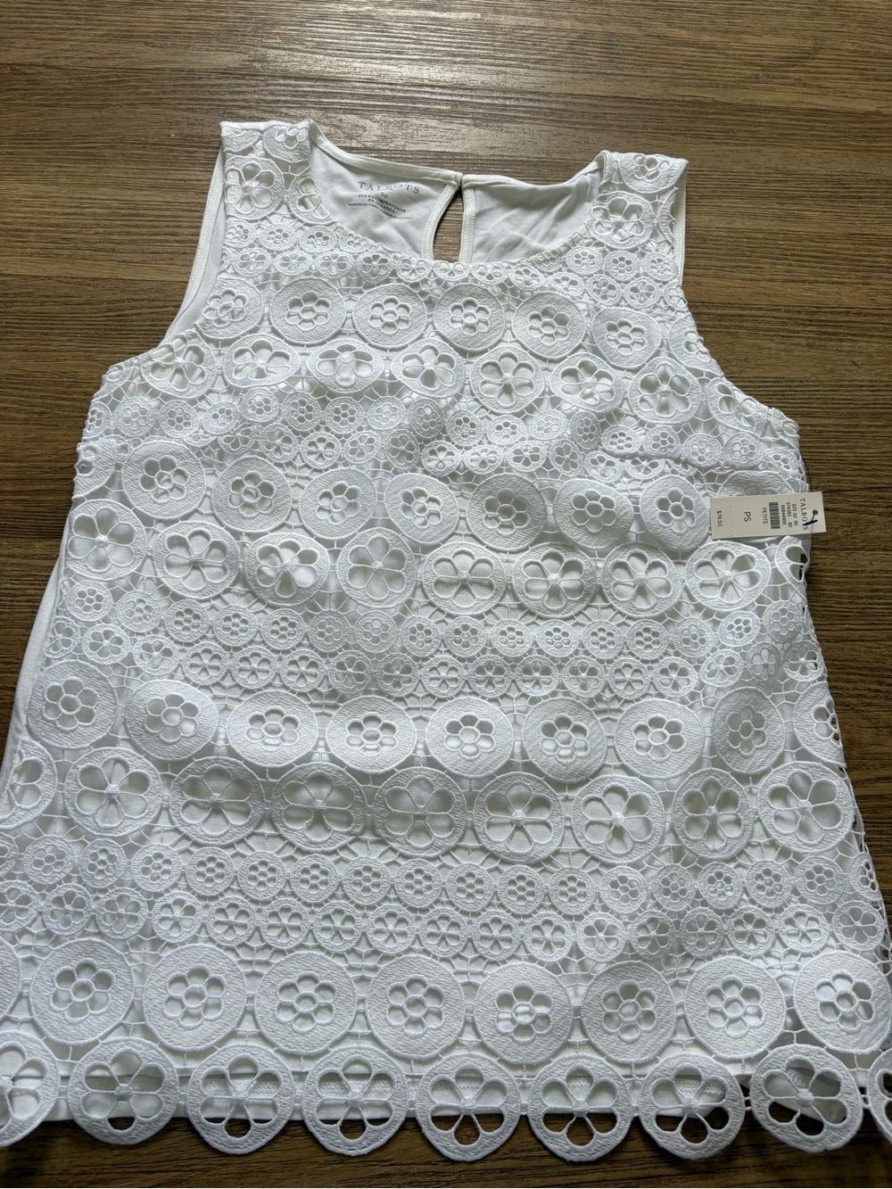 Talbots White Sleeveless Floral Eyelet Dress for Girls